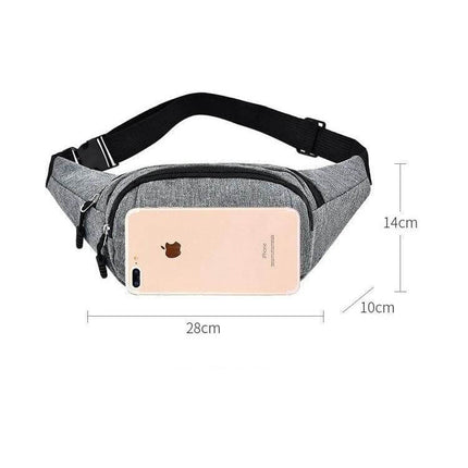 Crossbody Chest Bag With Multi Function Pockets For Everyday Use - compact grey Oxford cloth chest bag 28x14x10cm, lightweight organizer for phone, wallet, glasses
