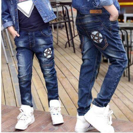 CUHK Kids' Fashion Straight Casual Pants Dark Blue lightweight breathable cotton straight-leg kids' trousers for school and play