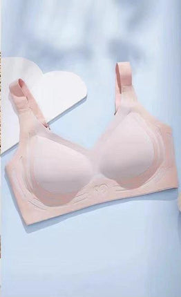 Comfortable Plus-Size Sports Bra with Soft Adjustable Support for Active Wear - pink nylon plus-size bra, sizes M-4XL, adjustable straps
