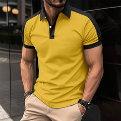 Men's Smart Casual Short Sleeve Polo Shirt Yellow