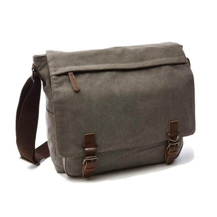 Versatile Canvas Shoulder Messenger Bag For Daily Commute Dark Blue sturdy dark blue canvas messenger with adjustable shoulder strap and front buckle pockets