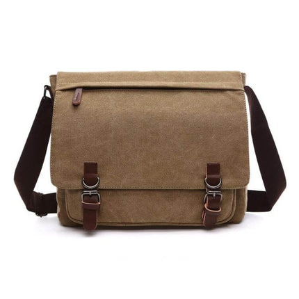 Versatile Canvas Shoulder Messenger Bag For Daily Commute Dark Blue - durable dark blue canvas messenger with multiple pockets and adjustable shoulder strap