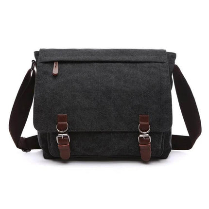 Versatile Canvas Shoulder Messenger Bag For Daily Commute Dark Blue - durable canvas messenger with adjustable shoulder strap and multiple pockets