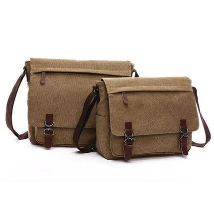 Versatile Canvas Shoulder Messenger Bag For Daily Commute Dark Blue - durable canvas messenger bag with multiple pockets for work, school, and travel