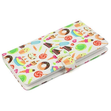 Dessert Pattern 3-Inch Mini Photo Album, PU DIY Insert, 32 Pages slim dessert-pattern PU cover holds up to 96 3-inch photos, ideal gift for birthdays