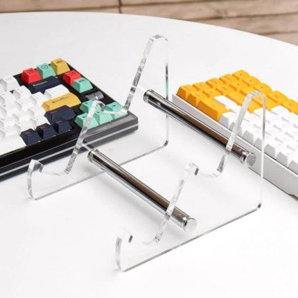 Detachable Keyboard Stand for Everyday Desk Setup at Home clear acrylic compact stand holding keyboard for small desks and ergonomic typing