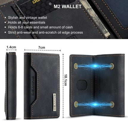 DG.MING Leather 3-Fold Card Bag for Everyday Essentials compact genuine leather 3-fold card wallet for travel and daily errands