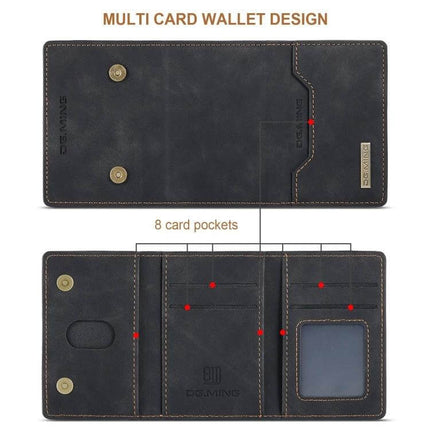 DG.MING Leather 3-Fold Card Bag for Everyday Essentials compact genuine leather 3-fold wallet with 8 card pockets and ID window