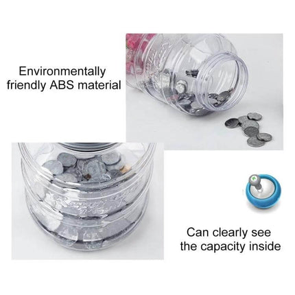 Digital Counting Money Coin Bank For Kids Counts USD EUR GBP clear ABS jar shows coins and capacity with digital counter