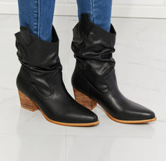 MMShoes Better in Texas Scrunch Cowboy Boots in Black