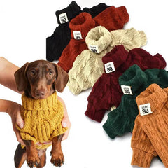 Cozy Turtleneck Dog Sweater in Solid Colors - Warm Acrylic Sweatshirt for Small & Medium Breeds like Chihuahua and Teddy