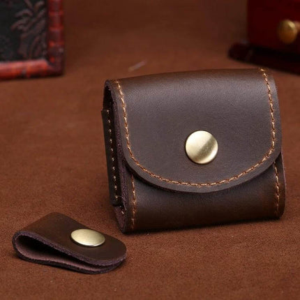 Earphones and Cable Storage Case, Portable Organizer compact leather pouch for earphones and cords, protective dust and splash resistant travel case