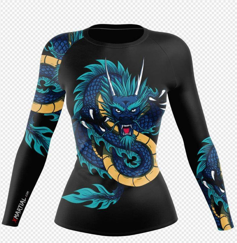 Women's Blue Dragon Long Sleeve Shirt - XMartial