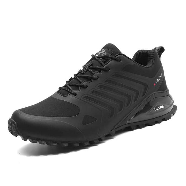 Extra Large Mens Water Repellent Hiking Sneakers For Everyday Use - black breathable mesh low-top sneaker with non-slip molded sole