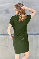 Basic Bae Full Size Round Neck Dress with Pockets