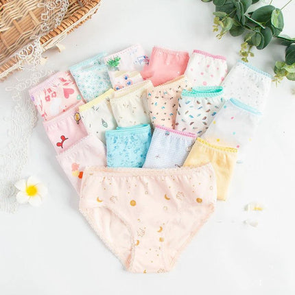 Soft Children's Cotton Underwear with Colorful Floral Pattern - pack of soft breathable kids' cotton panties in assorted floral and pastel prints