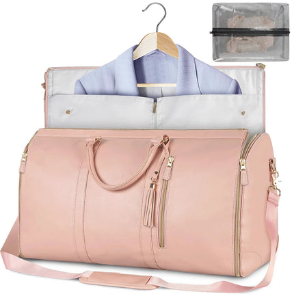 Large Foldable Travel Duffle Bag Waterproof Pink Tote