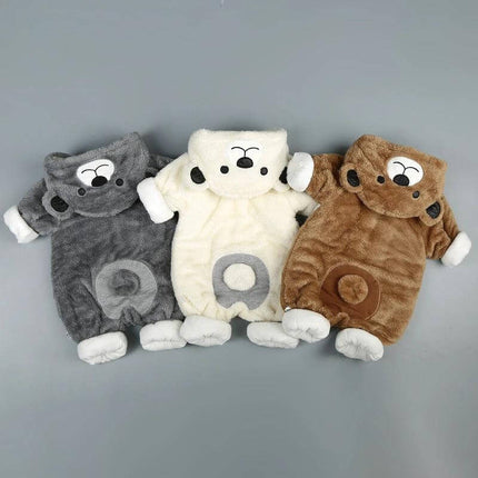 Comfortable Cotton Onesie with Hood for Winter Babies Aged 0-2 Years - soft hooded baby romper in grey, cream, and brown for warmth and play