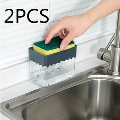 Dual-Function Soap Dispenser with Sponge Holder - Automatic Liquid Soap Dosing Caddy