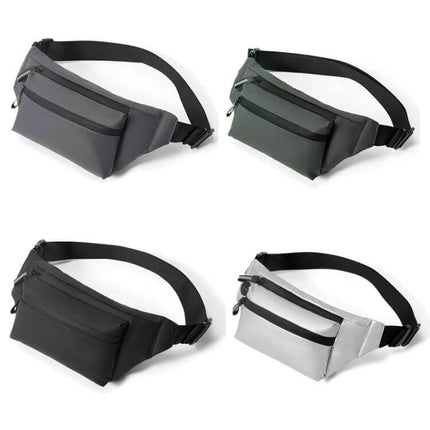 Feihadun Adjustable Oxford Cloth Waist Bag Black For Everyday Use - black adjustable waist bag with multi-compartment design for commuting and travel