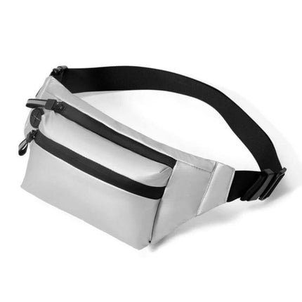Feihadun Adjustable Oxford Cloth Waist Bag Black For Everyday Use compact black waist bag with multi-layer compartments for phone wallet keys