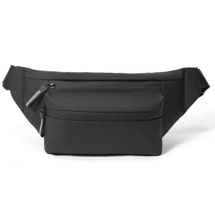 Feihadun Adjustable Oxford Cloth Waist Bag Black For Everyday Use - black adjustable waist bag with multi-layer compartments for phone, wallet, keys