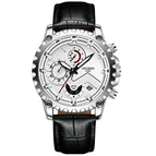 Black Leather White Steel White Surface
