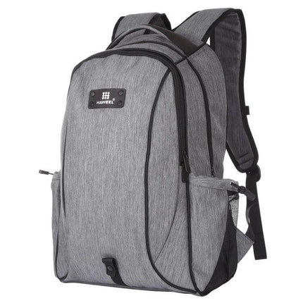 Foldable Solar Laptop Backpack With USB Charging On The Go - grey commuter backpack with removable solar panel pocket and USB charging port
