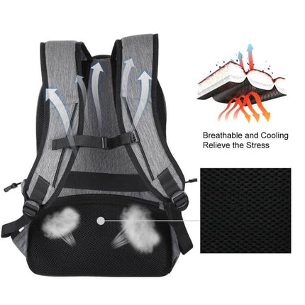Foldable Solar Laptop Backpack With USB Charging On The Go breathable back panel and ventilated straps for cooling comfort