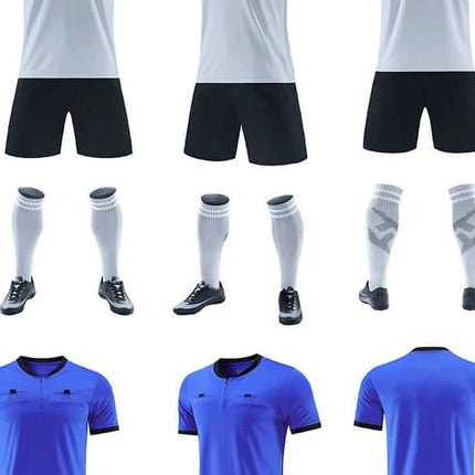 Football Referee Uniform Set Bamboo Fiber Match Shirt Yellow - yellow referee kit with shorts, socks and shoes for match officials