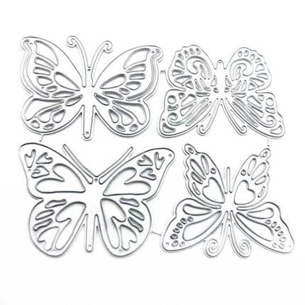 Four Butterflies Embossing Die 120x97mm For Scrapbooking — carbon steel butterfly embossing die set for cards, albums, and gift tags
