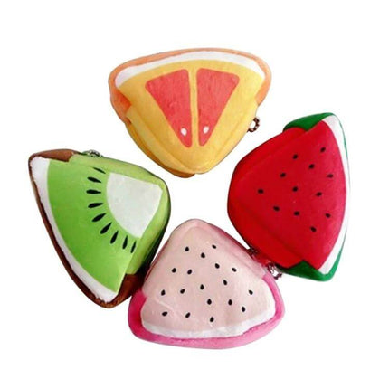 Fruit Plush Coin Purse For Girls Gift Everyday Use - 6-inch plush fruit coin pouches (watermelon, kiwi, grapefruit) kid-friendly zipper pouch