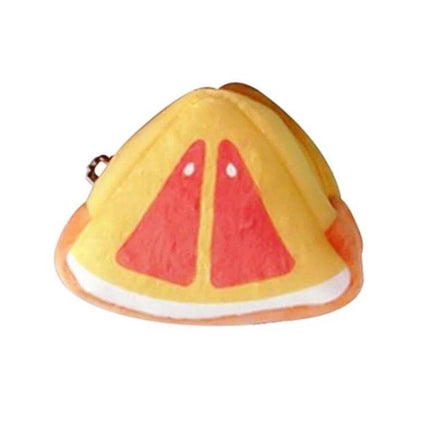 Fruit Plush Coin Purse For Girls Gift Everyday Use soft yellow fruit-shaped 6-inch plush coin pouch for kids, zipper closure for coins and small treasures