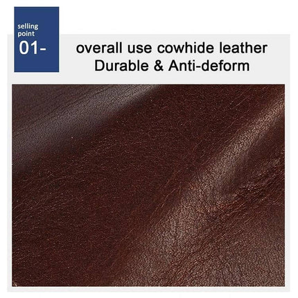 Leather RFID Wallet Clutch For Men With Card Slots Everyday Carry full-grain cowhide leather close-up showing durable anti-deform texture