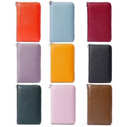 Leather Belly Passport Bag With RFID Wallet For Travel in assorted colors textured genuine leather zip-around travel wallet collection
