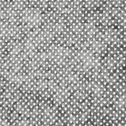 Alt Tag: Geometric Pattern Bedroom Door Rug For Bedroom Decor 40x60cm close-up of grey polyester rug with white geometric dot pattern and non-slip backing
