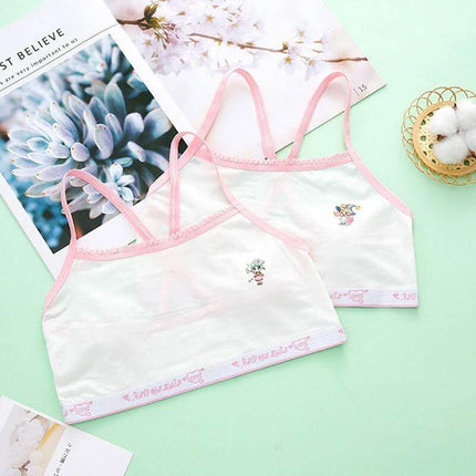 Girls Cotton Sports Vest Underwear For School Everyday Comfort - soft white stretch cotton girls' sports vests with pink trim for school and gym