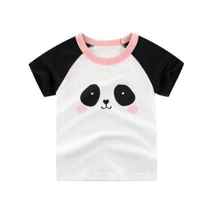 Summer Children's Short Sleeved T Shirt Girls Top, 100 Percent Cotton - girls panda face short sleeve tee, 100% cotton, sizes 90-140 cm