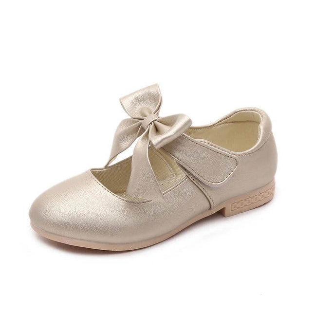 Girls White PU Bow Dress Shoes For School And Special Days - white PU bow Mary Jane for school uniforms and special occasions