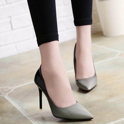 Gradient Stiletto High Heels With 8cm Heel For Evening - gradient grey slip-on low-vamp stiletto with rubber outsole for office-to-dinner wear