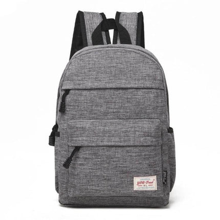 Canvas Laptop Backpack For 13-15 Inch Laptops Everyday Use - grey durable canvas backpack with padded laptop compartment and multiple pockets