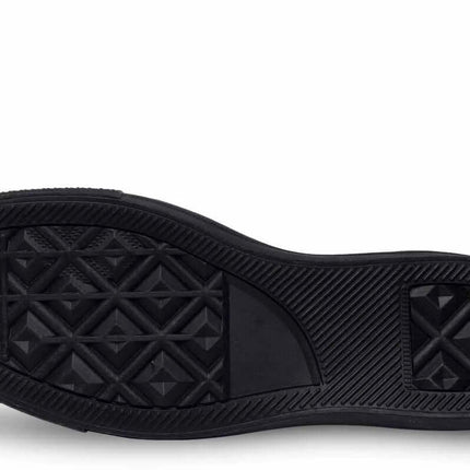 Handmade Color Printed High Top Canvas Shoes For Men And Women black rubber outsole view for casual city wear and light walking
