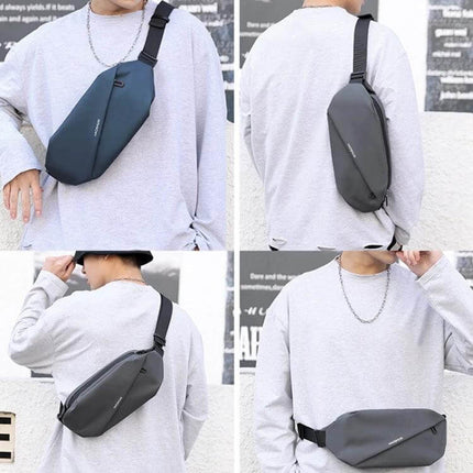 HAOSHUAI Waist Bag for Outdoor Running and Everyday Phone Carry Black - lightweight nylon sling with multiple pockets for phone, keys, cards