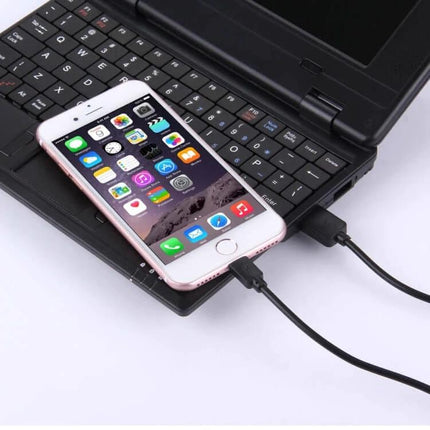 HAWEEL 2 Pack 1m Lightning Charging And Sync Cable Kit - two black 1m Lightning cables charging and syncing iPhone from laptop USB-A ports