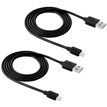 HAWEEL 2 Pack 1m Lightning Charging And Sync Cable Kit – two black 1m USB-A to Lightning charging and sync cables for iOS devices