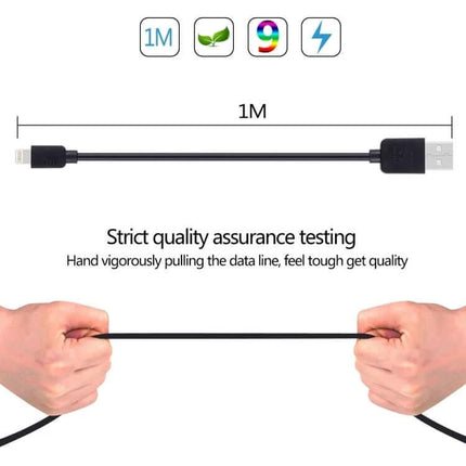 HAWEEL 2 Pack 1m Lightning Charging And Sync Cable Kit - 1m black Lightning to USB-A cables, durable PVC, data sync and charging, pack of 2