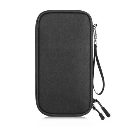 HAWEEL Clutch Bag Passport Wallet For Travel Documents And Cards, black water-resistant travel sleeve with wrist strap and metal zipper
