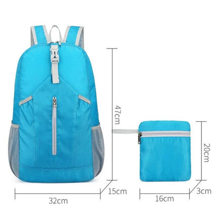HAWEEL Hiking Backpack Large Capacity For Outdoor Use - turquoise foldable daypack 47x32x15cm with compact 16x20x3cm pouch, water-resistant, lightweight
