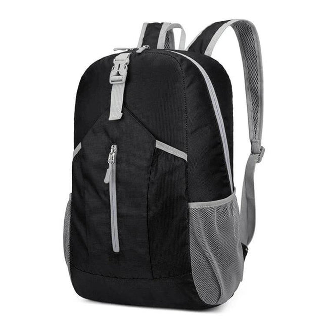 HAWEEL Hiking Backpack Large Capacity For Outdoor Use - foldable black water-resistant polyester daypack with mesh side pockets and heavy-duty zippers