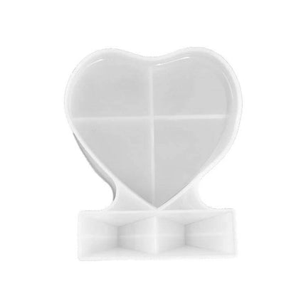 Heart Shaped Silicone Photo Frame Mould For Craft Projects - white flexible silicone heart frame mold for resin plaster clay crafting
